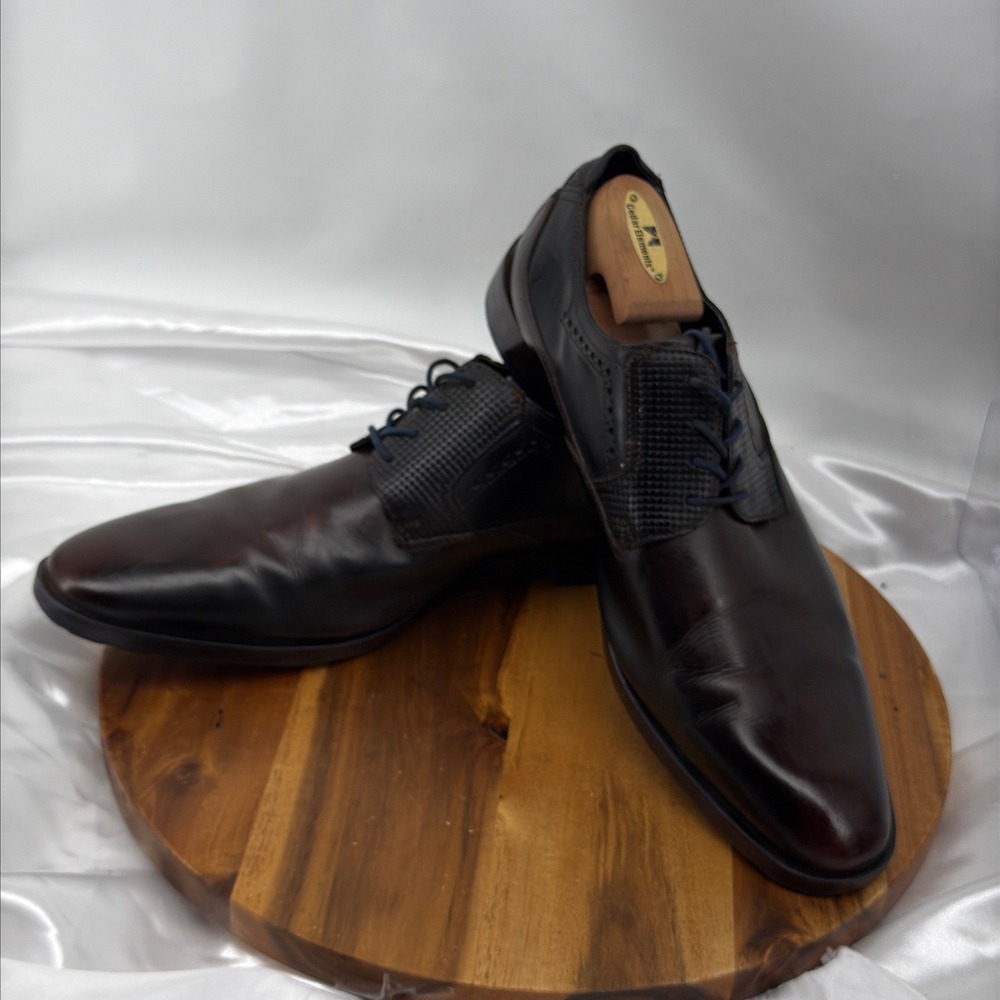 Stacy Adams Oxford Mens 12 M Brown Leather Regular Plain Toe Textured 21428-200